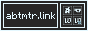 a gray button with a white border and two sections which have their own white borders, the left one being the text "abtmtr.link" centered and in white and the right being the akkoma, nextcloud, writefreely, and writefreely with an image icon logos each with their own thinner white borders