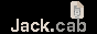 a black button with "Jack.cab" with "Jack" being in white, the period being a gradient between white and gray, and "cab" being in gray with a file icon with presumably a filing cabinet on it above the "ab" in "cab"